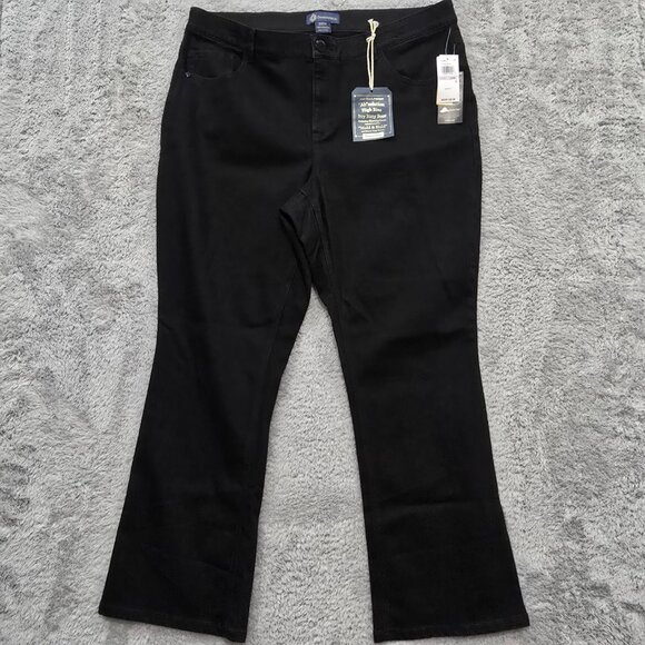 Democracy Itty Bitty Boot Black Jeans Women's Size 22W NWT Embellished Pockets - Picture 4 of 10